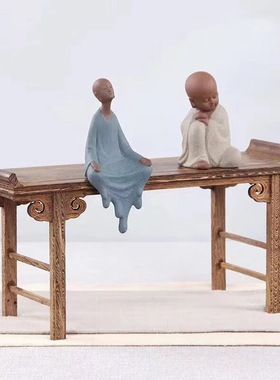 红木微型琴桌实木翘头鸡翅木简约条案小神台供桌微缩家具小摆件