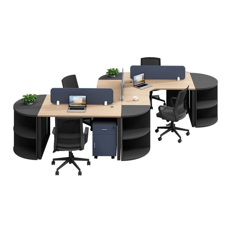 现代创意办公桌椅简约时尚2//人员工位三人异形职员电脑桌