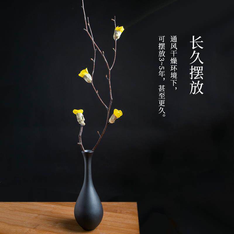 腊梅干花客厅摆设餐桌电视柜摆件酒柜装饰品花束花瓶插花长枝高枝