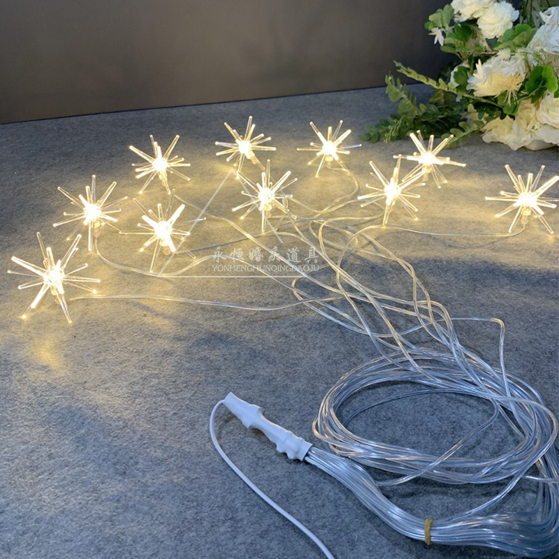 婚庆道具星空吊灯千纸鹤串灯水滴吊圆球烟花吊顶装饰婚礼海胆星星