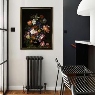 美式欧古式复装饰TM241027画古典花卉做旧工艺画客卧中室厅古挂画