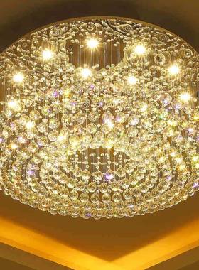现代约客厅灯水晶灯圆形灯酒店大堂水晶顶吸灯卧85161室餐厅简具