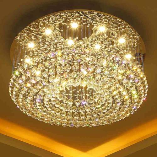 现代约客厅灯水晶灯圆形灯酒店大堂水晶顶吸灯卧85161室餐厅简具