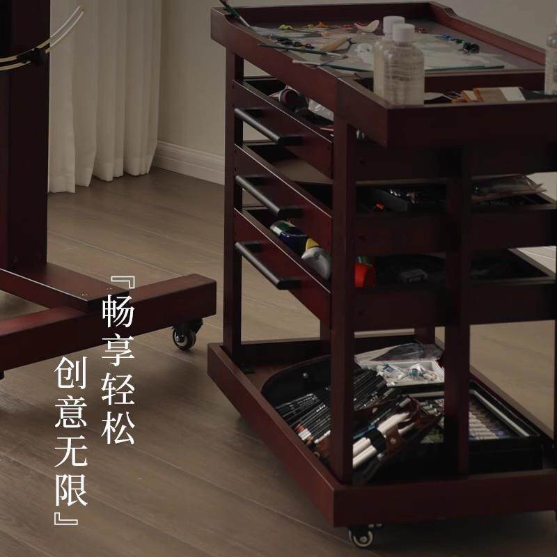 木五层油画车素描术生专室美用实绘画工作美术用品车BZJ移动推车