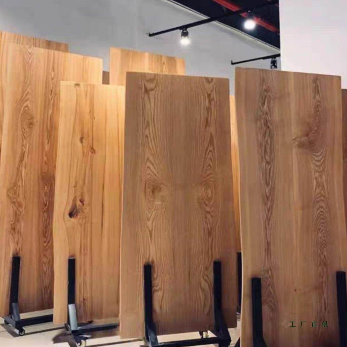 大北实木板原木餐桌简式约现985代老板办公桌日白橡美木茶台几