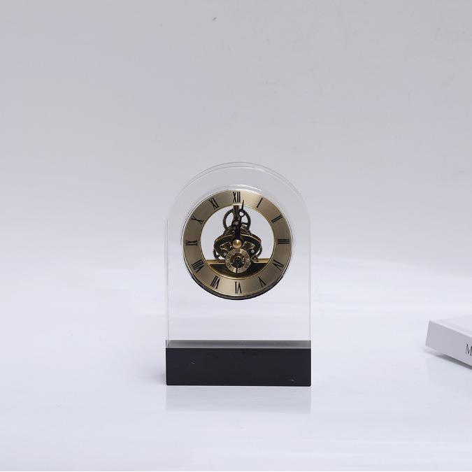 现简约创意水晶时钟台钟样房桌面书板架软品587410装饰工艺代品摆