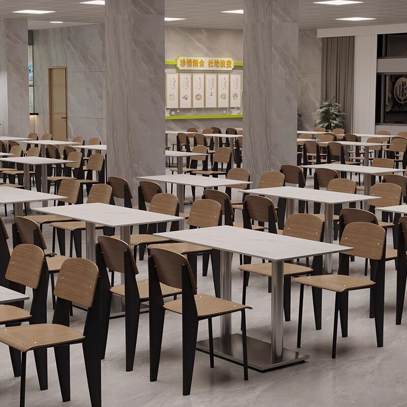学校工厂食堂餐桌椅公司饭堂桌椅组合职工食堂四人位餐桌椅经济型