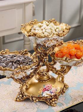 高DD101824档家用果式装饰欧品家居果盘水果套装茶几干盘客多层摆