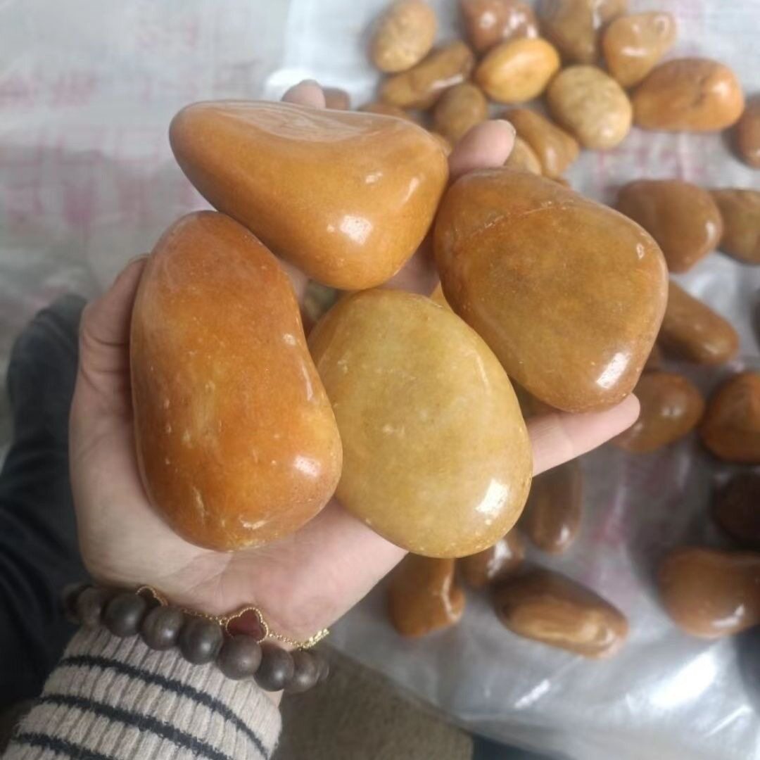 天然精抛光白色五彩石鹅卵石铺阳台石头铺地雨花石园林铺花园造景