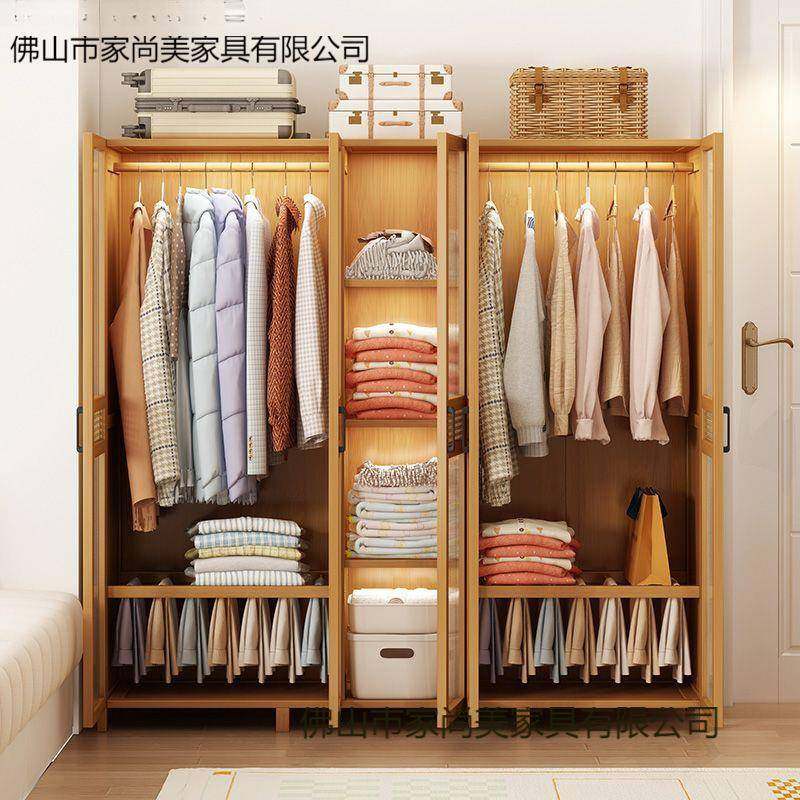 衣家用室用出卧租RFA房简易组装儿童防尘柜布衣橱实木挂衣柜结实