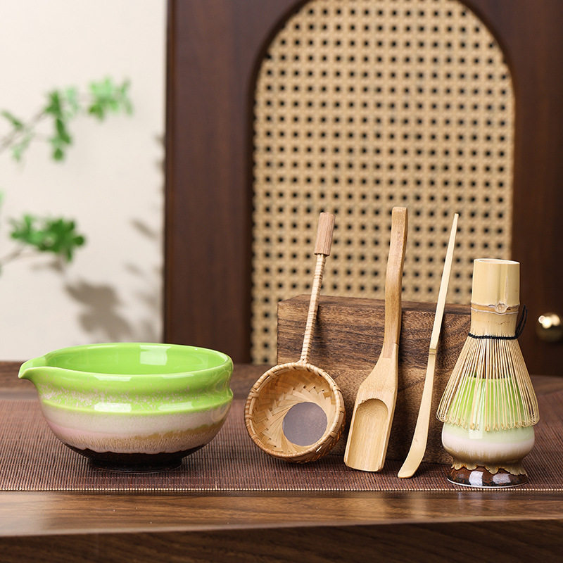 日式茶道抹茶碗竹根滤网勺竹百本立茶具创意过滤器零配件抹茶碗