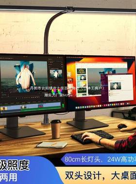 高5770亮阅读工学习护眼台灯学生双头办高控显遥屏幕公钢琴桌面作