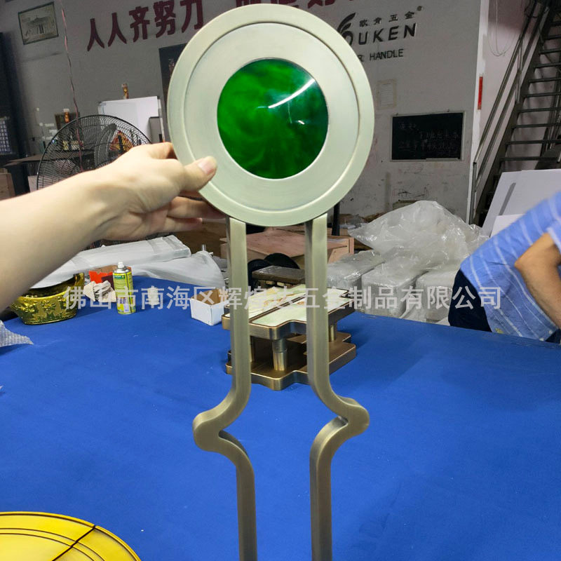 辉诚达高档大门拉手铝合金新中式简约复古酒店别墅区玻璃大门把手