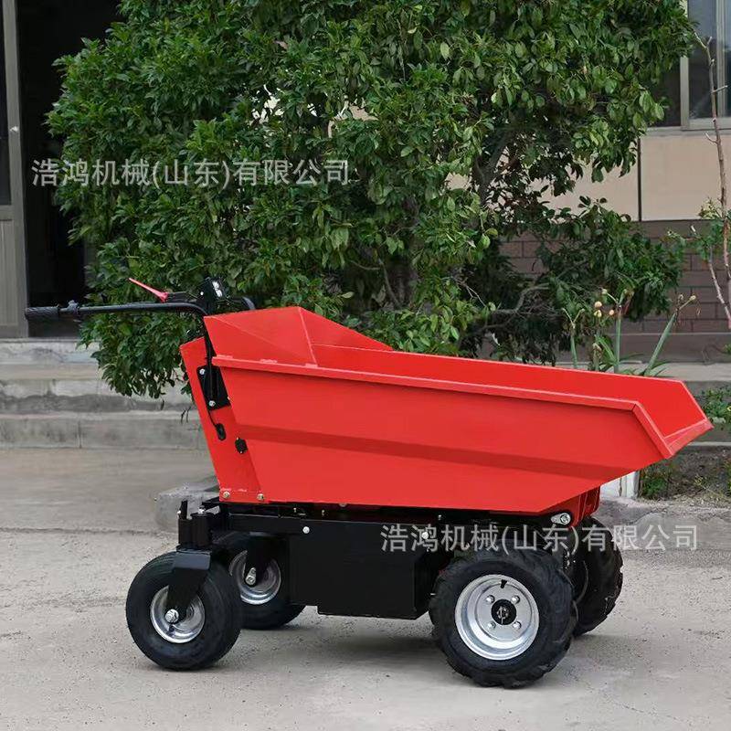 前138式手推翻斗小型四轮汽油运输车柴工地油灰斗车电动卸翻车斗