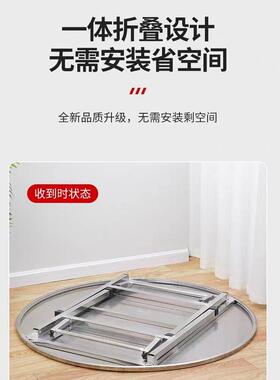 04D不锈钢折叠餐桌家用3简约圆食堂桌排档夜宵户摆F97J869H摊烧烤