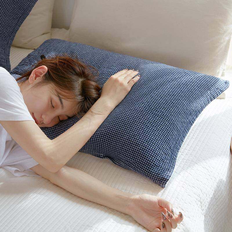 滑枕巾棉纱布一对装男全生2025新款棉枕头套巾zjxmg000可固定防学