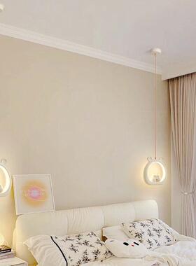 孩床头吊灯卧室奶油202新款卧室灯5风主儿卧温76881馨浪漫女房间