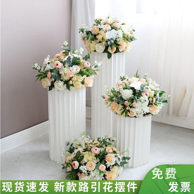 新婚庆款花艺路绢引20231125排花真花订仿婚车展橱窗摆件花酒店圆