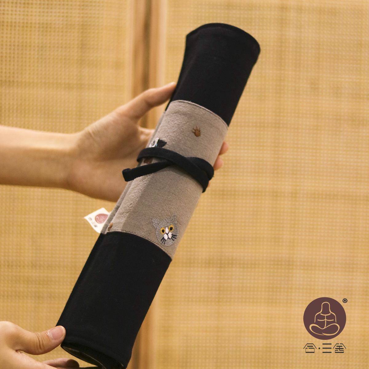 合三舍手128工收刺绣笔笔帘卷袋大毛笔便携纳袋容量猫咪笔帘毛笔
