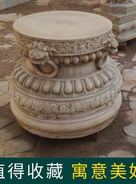 石雕须弥座汉白玉底10021297仿盆景古底座墩花架花几仿古石石头座