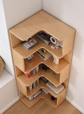 实木转角16468书架落地物架角柜角拐角收纳置柜小客户型厅家用收