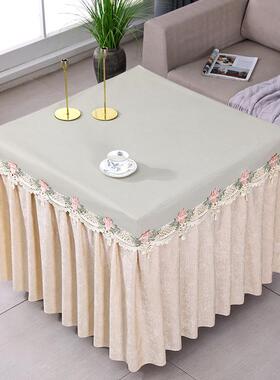 0WYV欧F778S567式桌油布防水防防形烫耐脏全包夏电季薄款烤火桌罩