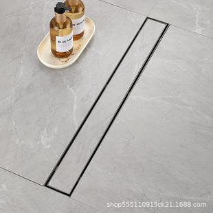 隐形地漏04不锈钢条形浴室隐形68拉下水卫生排水长方形大排长量防