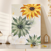 向日葵肌理画diy材料全套石英砂丙烯手绘油画客厅大尺寸装 饰挂画
