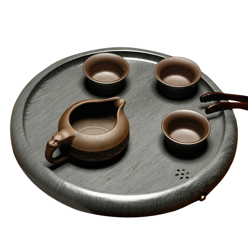 万石君多功能水波纹茶托圆砚大尺寸墨碟素砚家居壶承壶托墨碟干泡