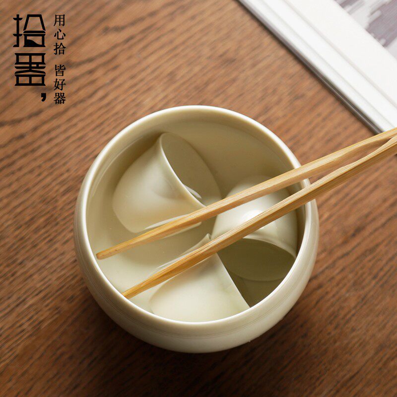 草木灰釉水盂建水茶渣桶茶杯碗陶瓷茶洗家用笔洗功夫茶具茶道配件