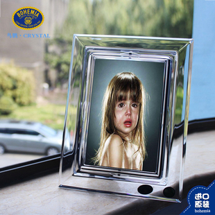 饰 捷克进口Bohemia水晶玻璃相框摆台6寸7寸靓照奖状台面装