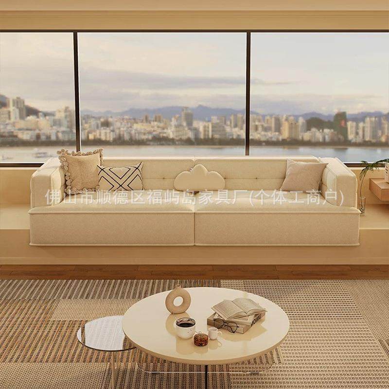 法式榻米飘窗榻沙发吐司沙造发客花厅改小沙发fy-004奶油风棉糖懒