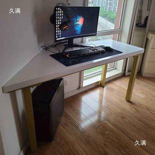 脑电桌实木书桌办IGY公桌简易工艺作台铁高低异形桌腿子