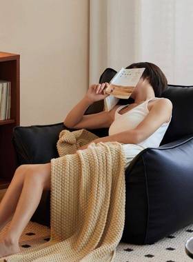 单人沙发网红榻小户型客厅闲懒人恶魔狗窝卧室台M56631榻米阳豆袋休时尚