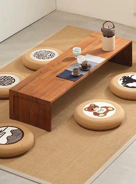 蒲团垫子黄麻坐棉线织地编上客厅阳台榻榻米圆cwi4Bl2j飘窗形家用