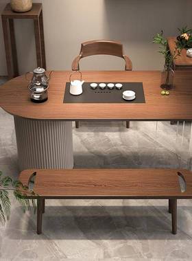 阳茶桌小椅组合新中式实木茶木台原户型现台代简约家用功YIB夫泡