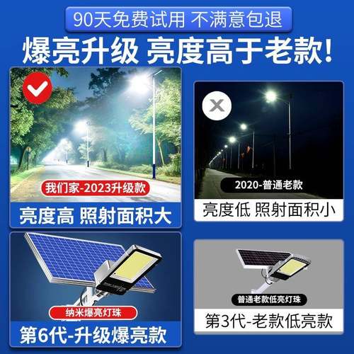 院太阳能户外庭灯明农村院子l照ed2025室外防水路SMD灯照积射面大