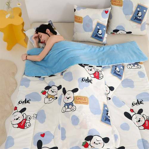 2502新款棉加绒抱枕办被可爱卡995通家室用被子公午睡毯车载两用