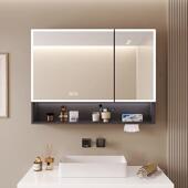 浴室智能加置厚镜柜卫独生间墙式 物架 单镜子带灯收纳842挂一体式