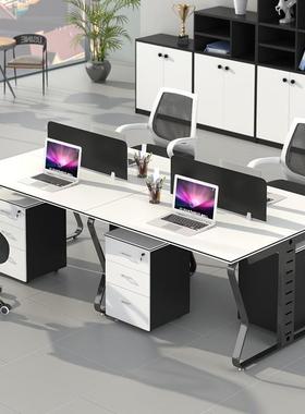 办公风桌员工SY338职员卡位4人位6人办卡座公室屏桌椅组合绿色办公桌