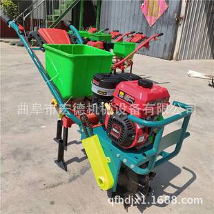 汽油手推播种机 农用小型独轮耘播机 双行玉米追肥机视频