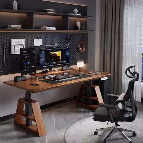 A字电动升降桌腿实子木智升降桌desk书桌桌电160竞能桌全自动升降