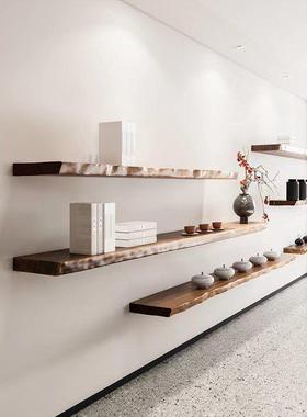 墙上置物架实木不一字隔板挂墙隔VSJ示板书架装饰板则规展架上墙