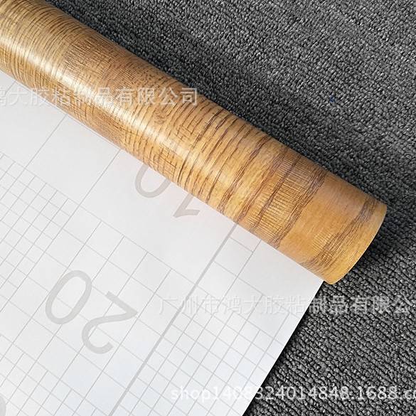 PVC墙纸木纹波音软片家具翻新墙贴壁纸电视墙防霉防潮新中式风