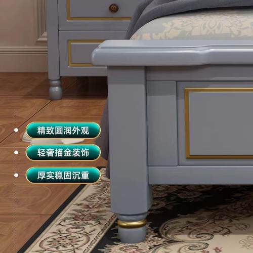 2美式实木床1现.8米双人床HZP主床卧大家用1.5米单人床代简约米婚