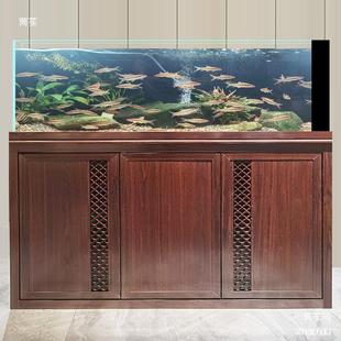 溪流缸鱼缸极窄溢流底滤超1.米白玻璃客厅屏5风隔断兰寿缸侧10034