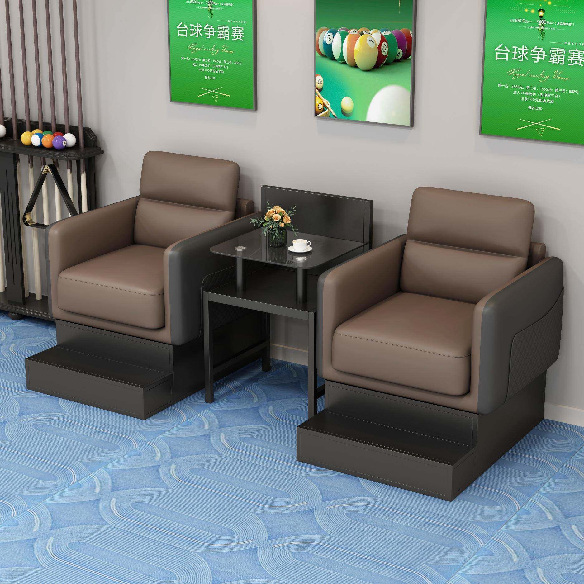 台球沙发观球台球息162椅台椅球厅座椅轻奢休椅高档台球室台球桌