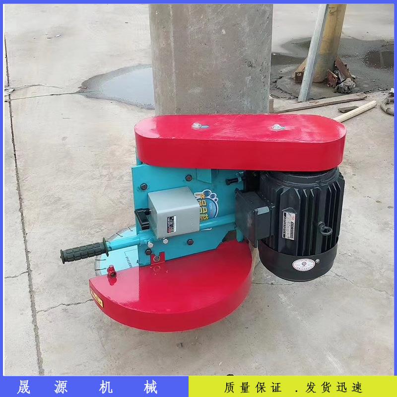 抱箍式小400型切桩机截桩环型切无品牌/机路杆子形旋转切割机调节
