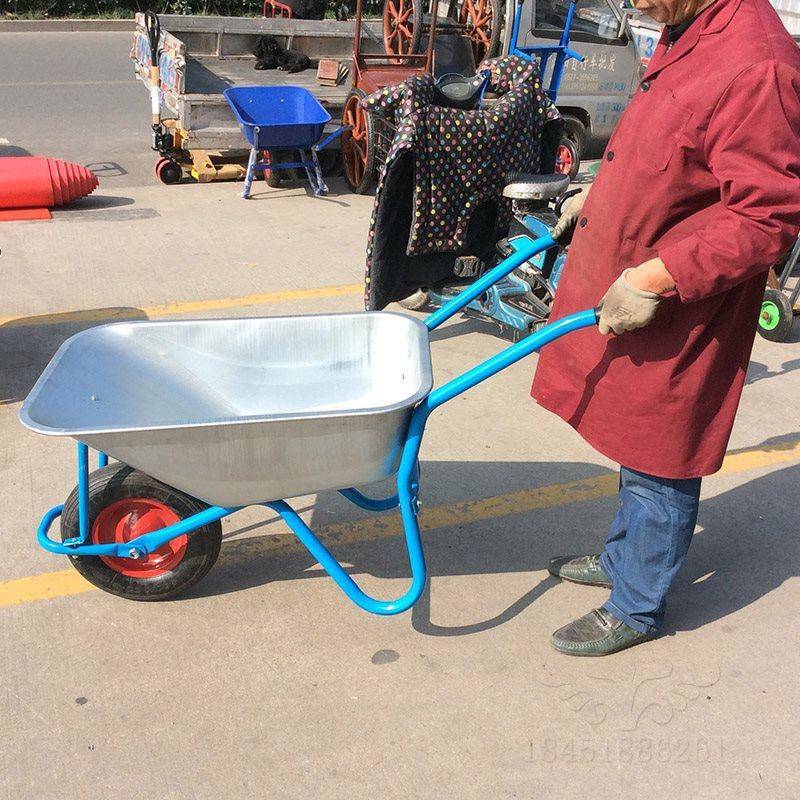独轮推车工地小农用沙建筑翻土544垃圾搬运花园斗人力双轮手推车