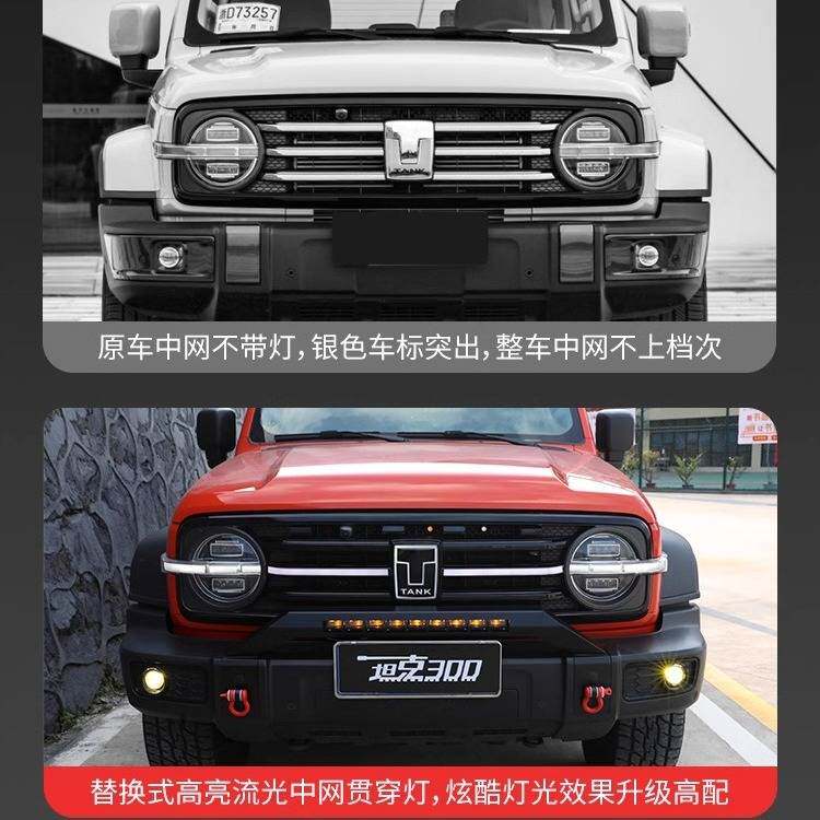坦克300中网灯改装贯穿式日行灯流光灯装饰条车标横条氛围灯配件图片